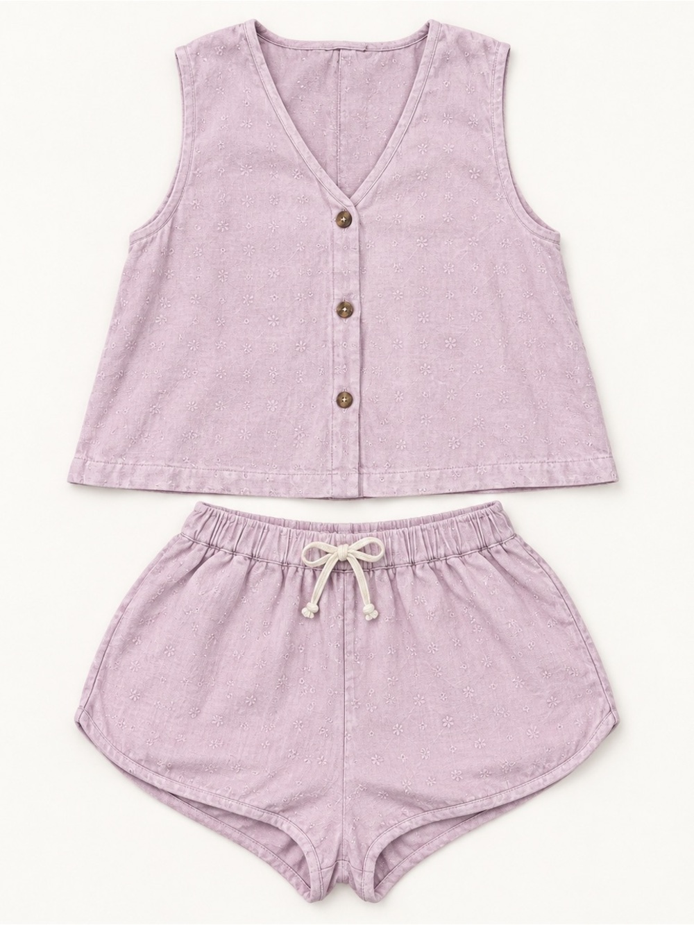 Free People free-est So Fresh Vest Set Pink Cotton Gauze Lounge 2pc M